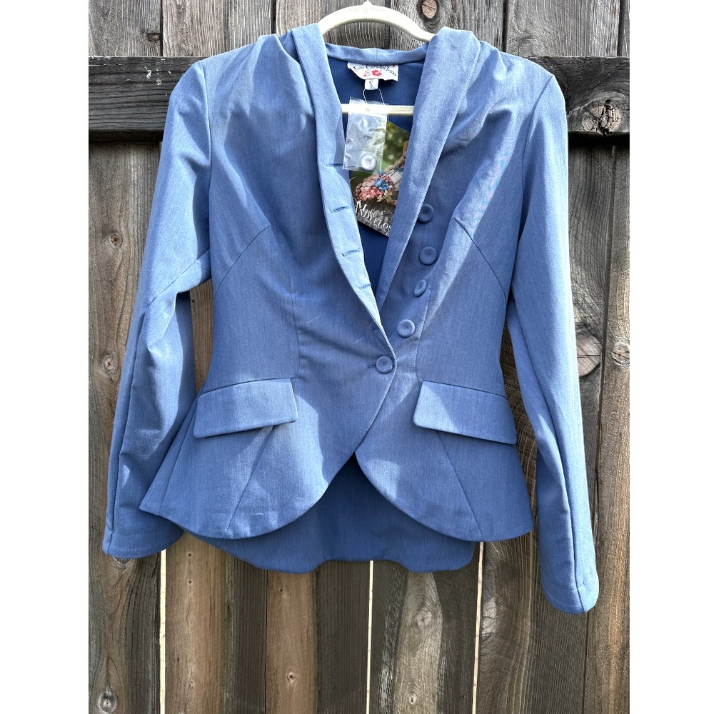 Miss Candyfloss Clemence-Blue 1940s Blazer